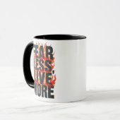Grunge-Stil Mut und Lebenszitat Tasse (Vorderseite Links)