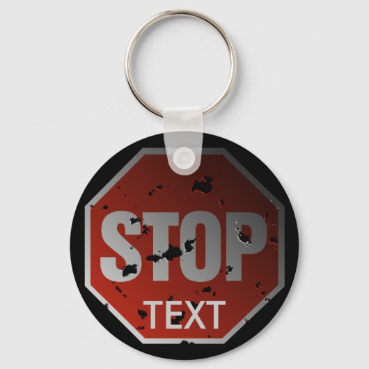 Grunge "STOP"-Zeichenvorlage - Schlüsselanhänger (Vorderseite)