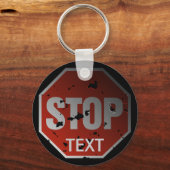 Grunge "STOP"-Zeichenvorlage - Schlüsselanhänger (Vorderseite)