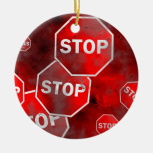 Grunge-Stopp-Schild Keramikornament