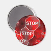 Grunge Stopp Signs Magnet (Vorderseite/Rückseite)