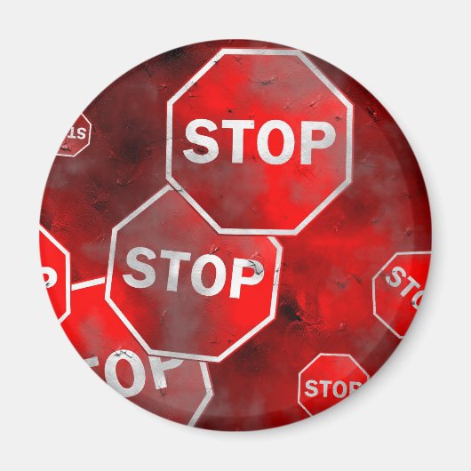 Grunge Stopp Signs Magnet (Vorne)