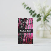 Grunge Streak - Rosa Visitenkarte (Stehend Vorderseite)