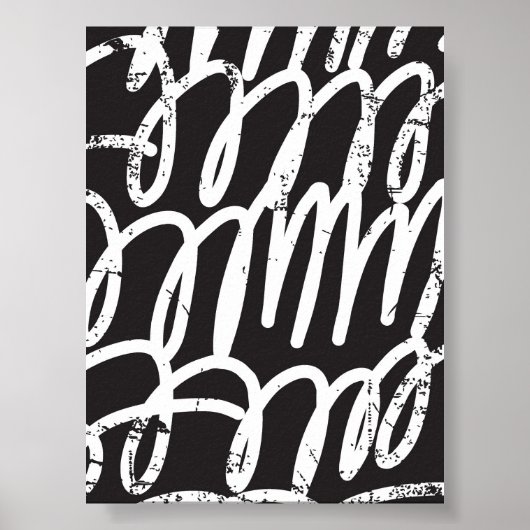 Grunge Street Graffiti Scribble - Urban Abstrakt W Poster (Vorne)