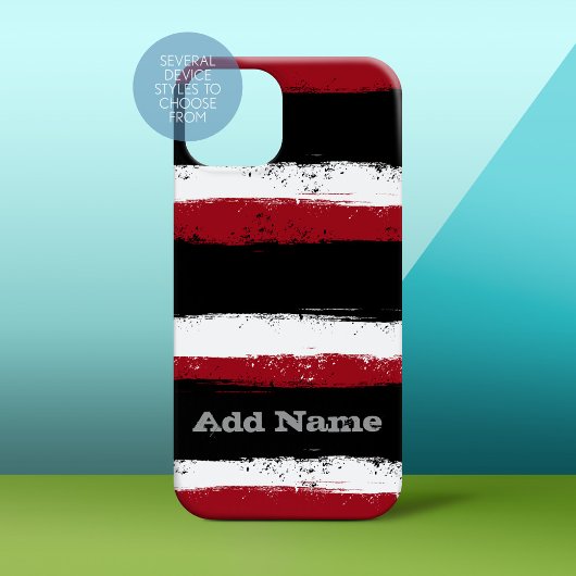 Grunge Streifen und Name - schwarz, weiß Case-Mate iPhone Hülle