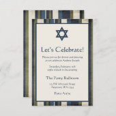 Grunge Stripes Bar Mitzvah Empfang Einladung (Vorne/Hinten)