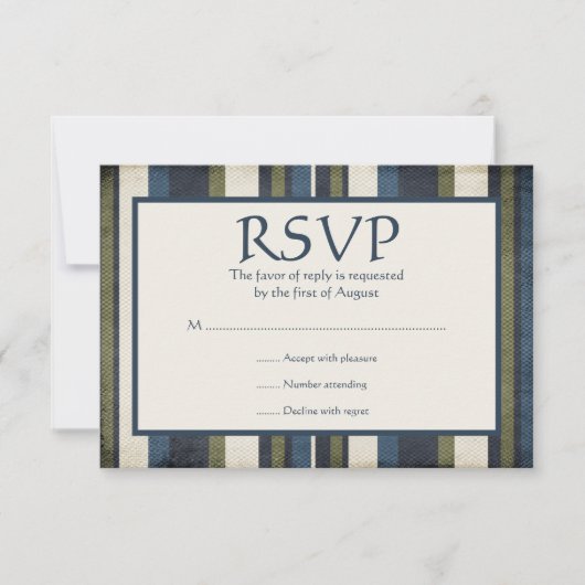Grunge Stripes Bar Mitzvah Response Card RSVP Karte (Vorderseite)