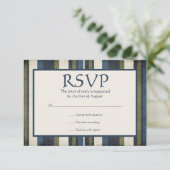 Grunge Stripes Bar Mitzvah Response Card RSVP Karte (Stehend Vorderseite)