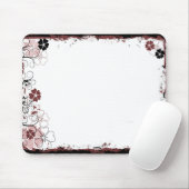 Grunge-Strudel-Blumen Mousepad Rot (Mit Mouse)