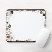 Grunge-Strudel-Blumen Mousepad Sepia (Mit Mouse)