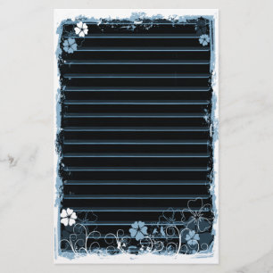 Grunge-Strudel-Blumen zeichneten Briefpapier