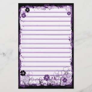 Grunge-Strudel-Blumen zeichneten Briefpapier