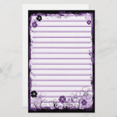 Grunge-Strudel-Blumen zeichneten Briefpapier (Vorne/Hinten)