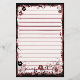 Grunge-Strudel-Blumen zeichneten Briefpapier