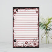 Grunge-Strudel-Blumen zeichneten Briefpapier (Stehend Vorderseite)