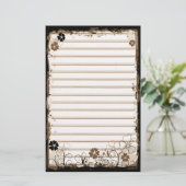 Grunge-Strudel-Blumen zeichneten Briefpapier (Stehend Vorderseite)