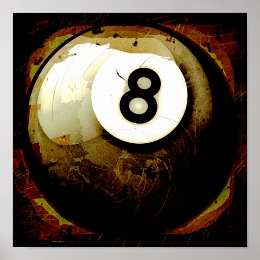 Grunge Style 8 Ball Poster (Vorne)