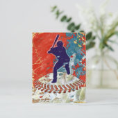 Grunge Style Baseball Design Postkarte (Stehend Vorderseite)