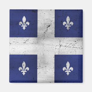 Grunge-Style-Fahne von Québec erodiert Magnet