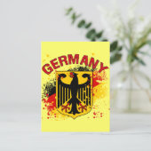 Grunge Style Germany Coat of Arms and Flag Postkarte (Stehend Vorderseite)