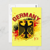 Grunge Style Germany Coat of Arms and Flag Postkarte (Vorne/Hinten)