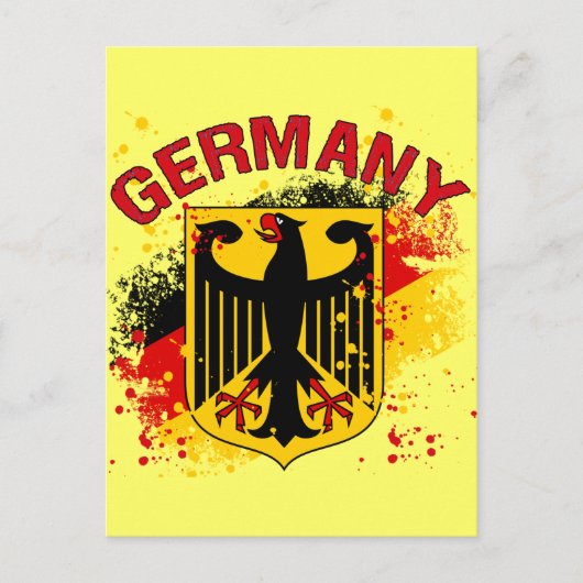 Grunge Style Germany Coat of Arms and Flag Postkarte (Vorderseite)