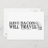 Grunge Style Have Bacon Will Travel Postkarte (Vorne/Hinten)