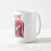 Grunge Style I Love My Girlfriend Heart Design Kaffeetasse (VorderseiteRechts)
