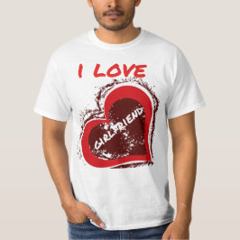 Grunge Style I Love My Girlfriend Heart Design T-Shirt