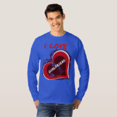 Grunge Style I Love My Girlfriend Heart Design T-Shirt (Vorne ganz)