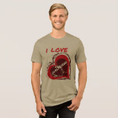 Grunge Style I Love My Girlfriend Heart Design Tri-Blend Shirt (Vorderseite voll)