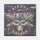 Grunge Style Motorrad Design Magnet (Vorne)