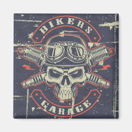 Grunge Style Motorrad Design Magnet