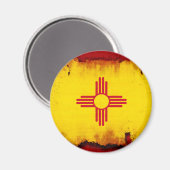 Grunge Style New Mexico Flag Magnet (Vorderseite/Rückseite)