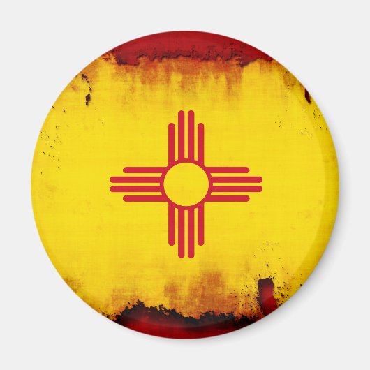 Grunge Style New Mexico Flag Magnet (Vorne)