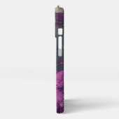 Grunge Style Paper like Deep Lila Anemone Blume iPhone Hülle (Linke Seite)