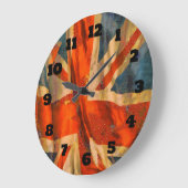 Grunge Style Union Jack British Flag Illustration Große Wanduhr (Winkel)
