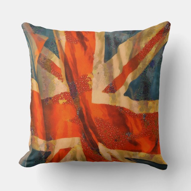 Grunge Style Union Jack British Flag Illustration Kissen (Vorderseite)