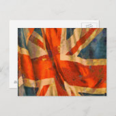 Grunge Style Union Jack British Flag Illustration Postkarte (Vorne/Hinten)