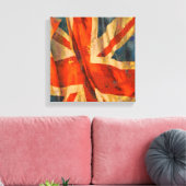 Grunge Style Union Jack British Flag Waving Leinwanddruck (Insitu (Wohnzimmer))