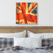 Grunge Style Union Jack British Flag Waving Leinwanddruck (Insitu (Schlafzimmer))