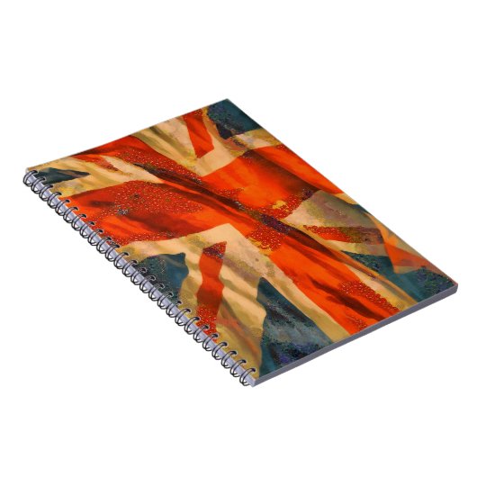 Grunge Style Union Jack British Flag Waving Notizblock (Rechte Seite)