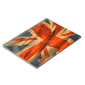 Grunge Style Union Jack British Flag Waving Notizblock (Linke Seite)
