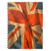 Grunge Style Union Jack British Flag Waving Notizblock (Vorderseite)