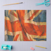 Grunge Style Union Jack British Flag Waving Seidenpapier (Basteln)