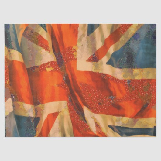 Grunge Style Union Jack British Flag Waving Seidenpapier (Vorderseite)
