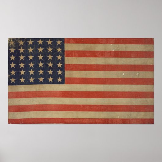 Grunge Style Vintage Patriotic American Flag Poster (Vorne)