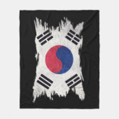 Grunge Südkorea flagge, Brush stroke, Südkorea Fleecedecke (Vorderseite)