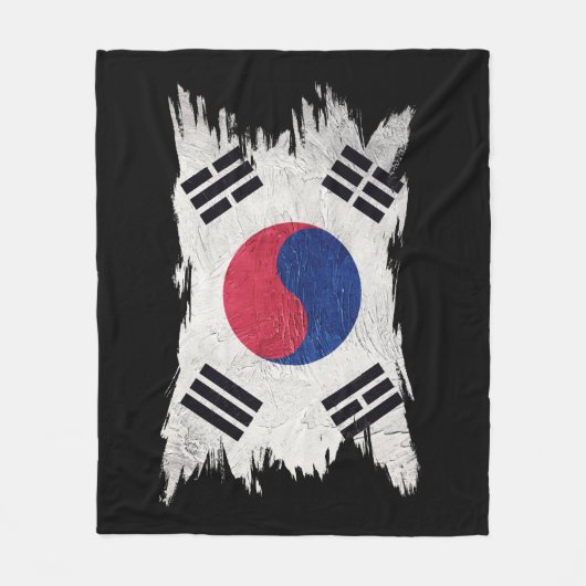 Grunge Südkorea flagge, Brush stroke, Südkorea Fleecedecke (Vorderseite)