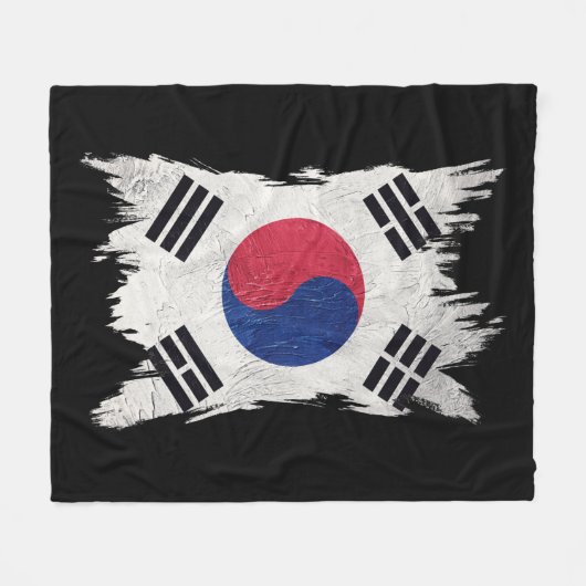 Grunge Südkorea flagge, Brush stroke, Südkorea Fleecedecke (Vorderseite (Horizontal))